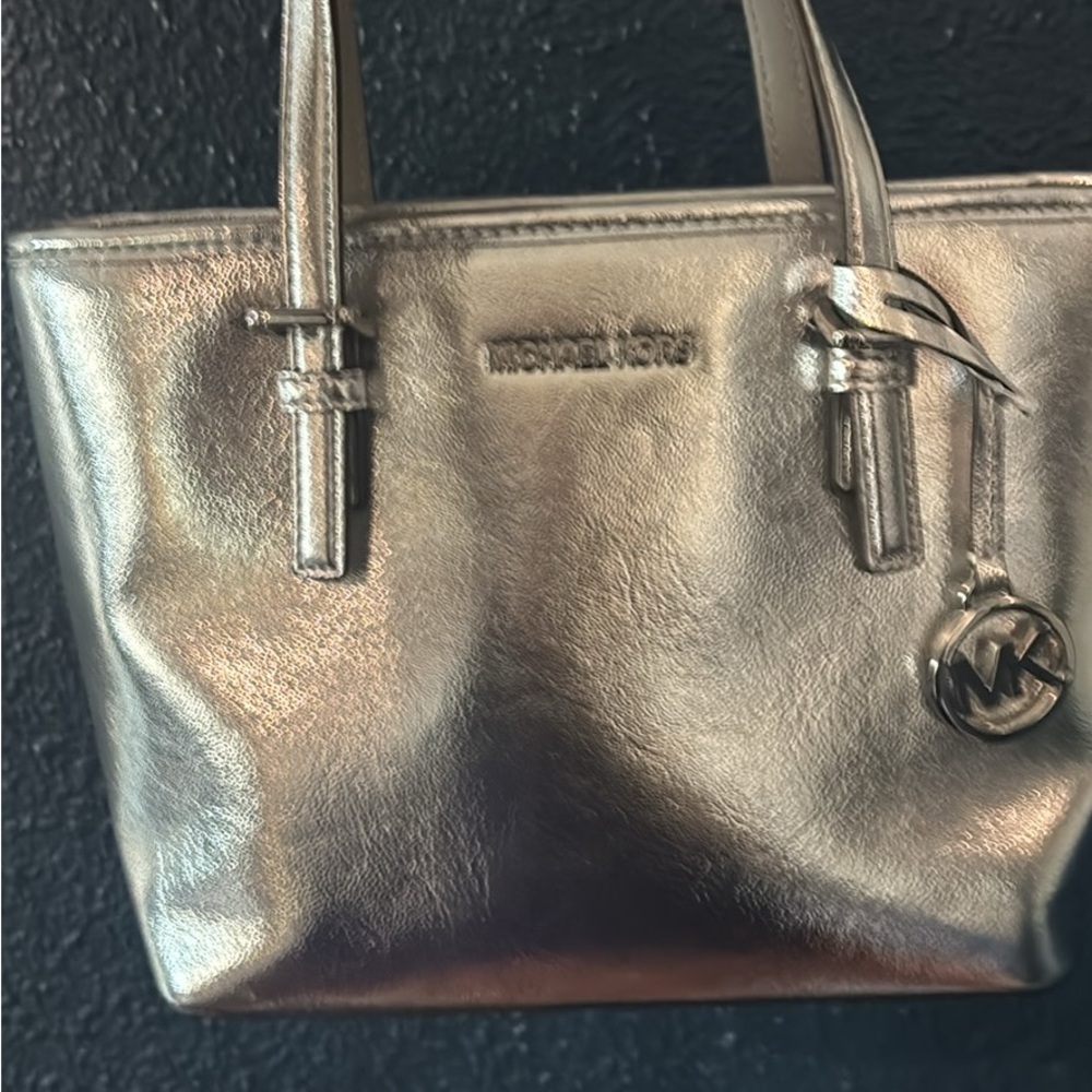 Michael Kors Metallic Silver Tote Bag